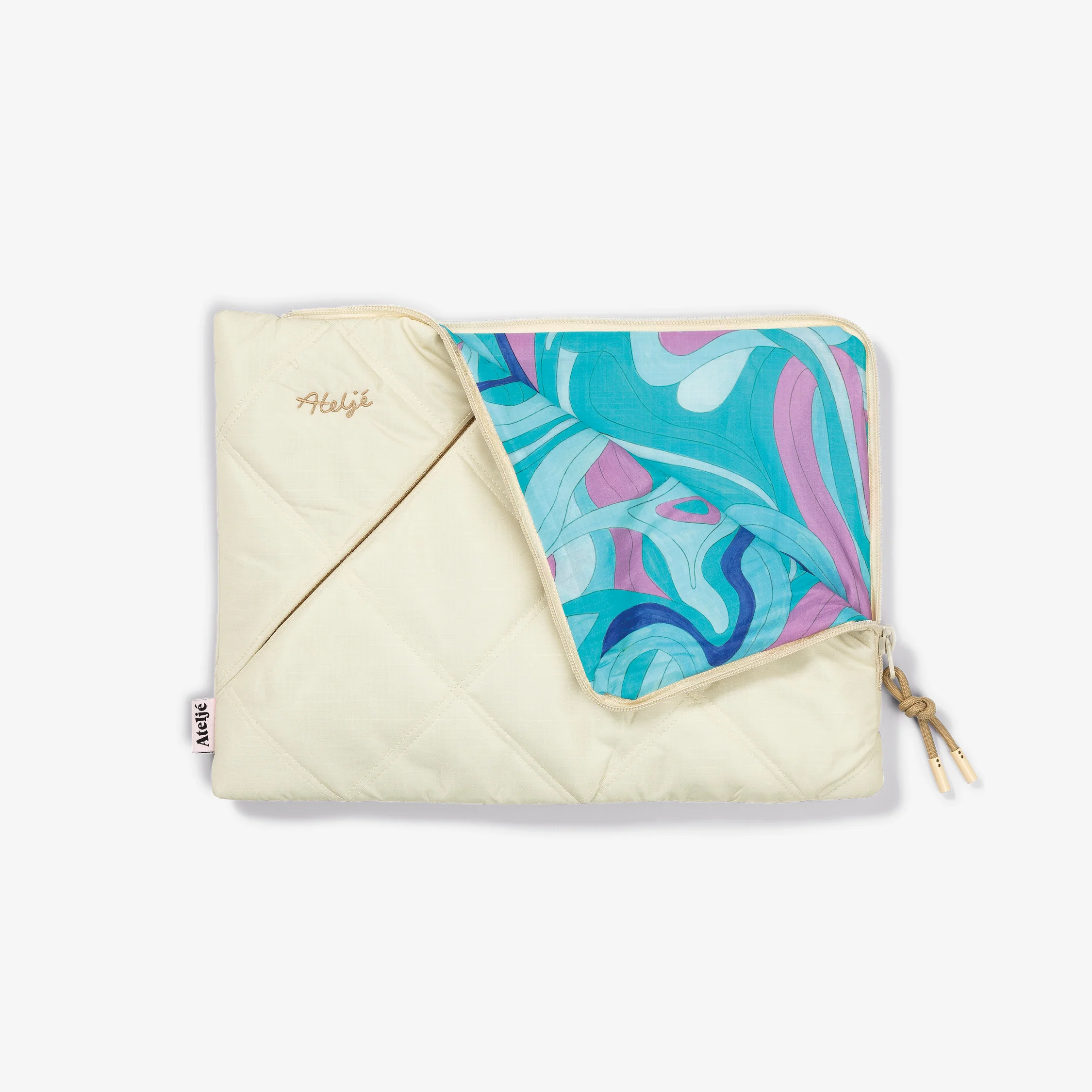 Puffy recycled laptop sleeve - Sand - Image 3