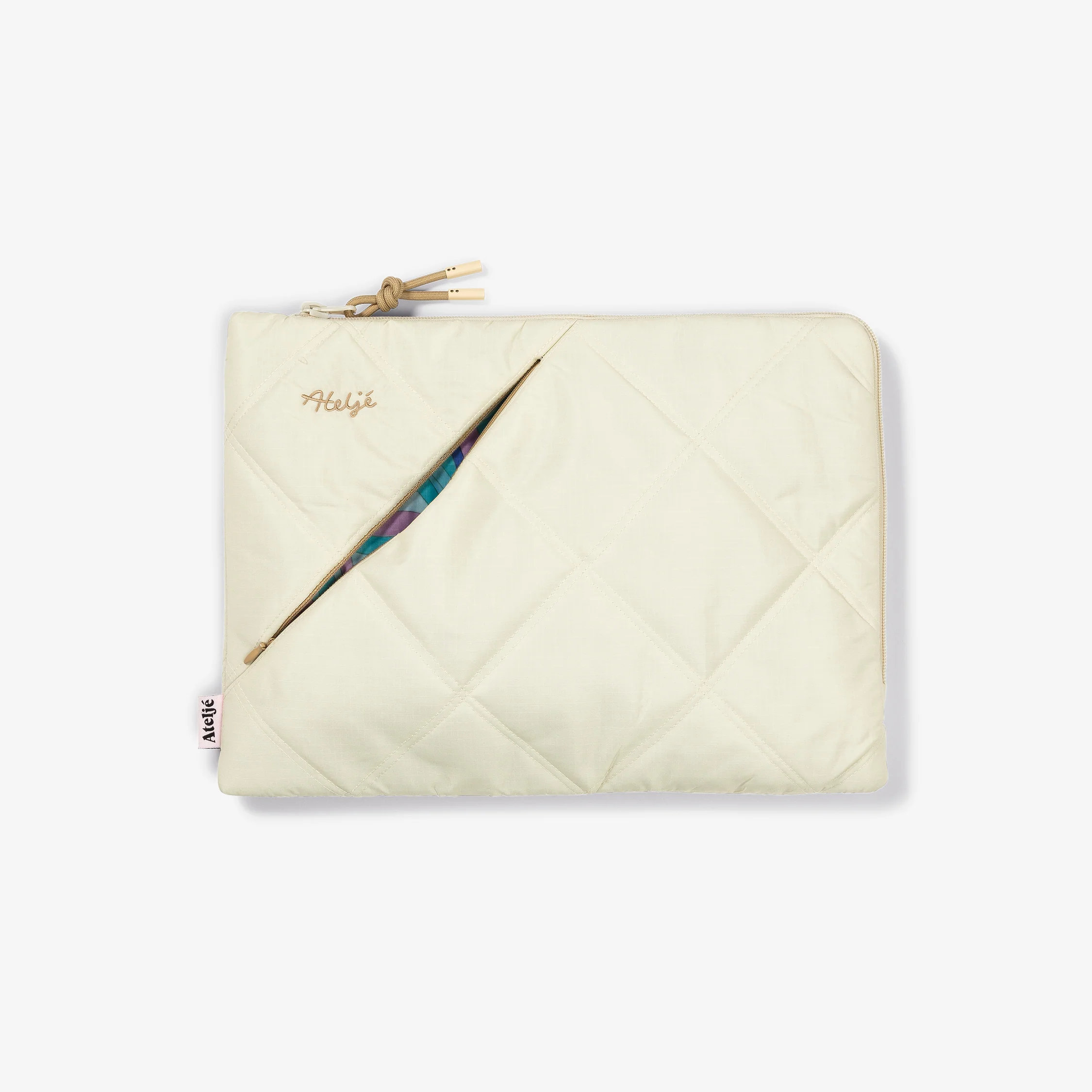 Puffy recycled laptop sleeve - Sand - Image 5